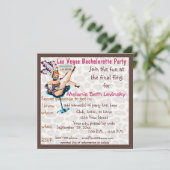 Las Vegas Leopard Fur Bachelorette Party Kaart (Staand voorkant)