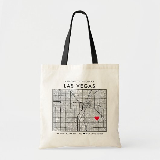 Las Vegas Liefde Locator | Stadsplattegrond Bruilo Tote Bag (Voorkant)
