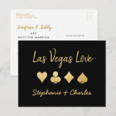 Las Vegas Love Kaart Suit Save the Date Briefkaart (Voorkant / Achterkant)