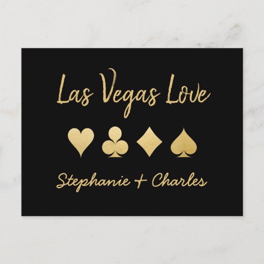 Las Vegas Love Kaart Suit Save the Date Briefkaart (Voorkant)