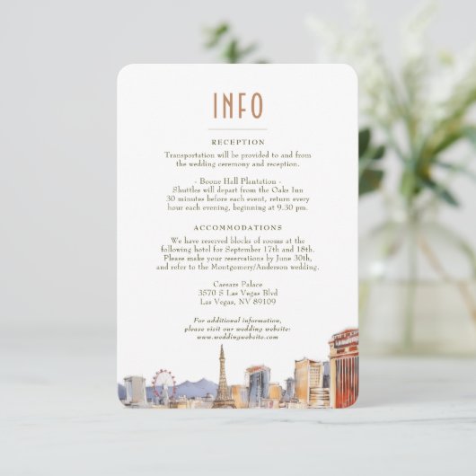 Las Vegas Love Wedding Info Kaart (Staand voorkant)