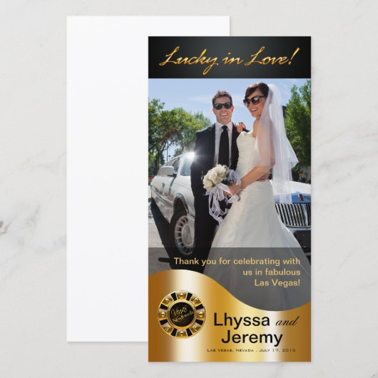 Las Vegas Lucky in Love Bedankt zwart / goud (Voorkant / Achterkant)