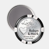 Las Vegas Lucky in Love Casino Chip wit Magneet (Voorkant / Achterkant)