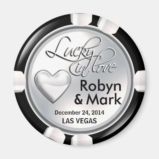 Las Vegas Lucky in Love Casino Chip wit Magneet (Voorkant)