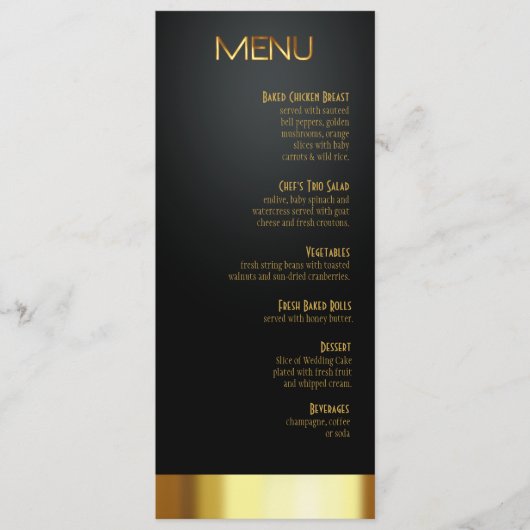 Las Vegas Lucky in Love Dinner Menu Black/Gold (Voorkant)