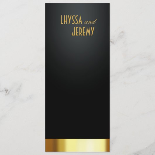 Las Vegas Lucky in Love Dinner Menu Black/Gold (Achterkant)