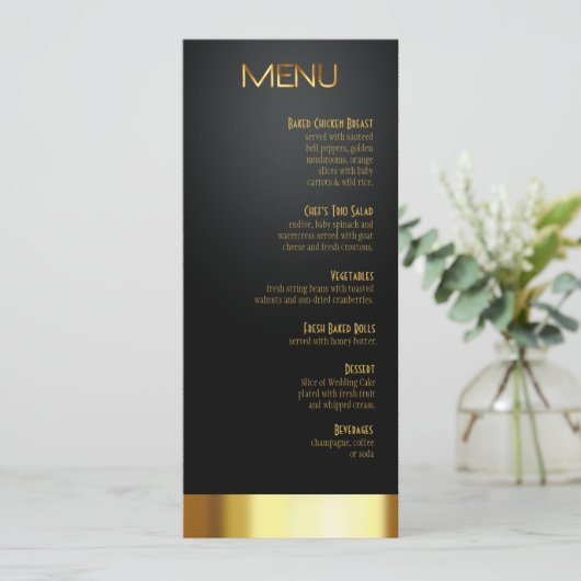 Las Vegas Lucky in Love Dinner Menu Black/Gold (Staand voorkant)