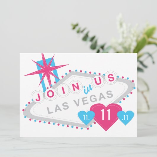 Las Vegas Lucky in Love State the Date Save The Date (Staand voorkant)