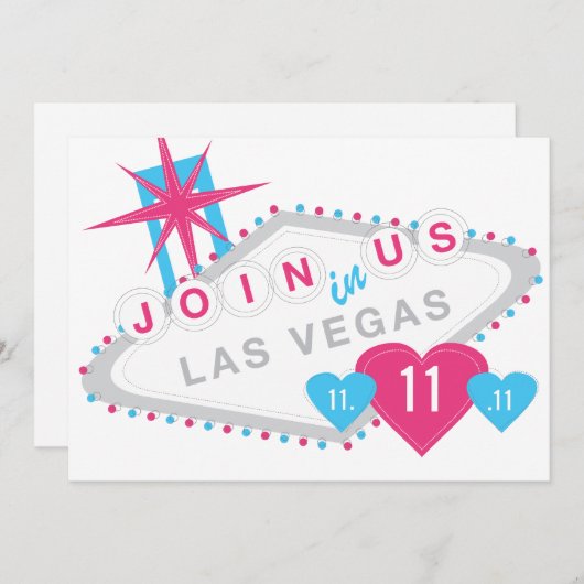 Las Vegas Lucky in Love State the Date Save The Date (Voorkant / Achterkant)