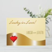 Las Vegas Lucky in Love Weddengoud/zand Kaart (Staand voorkant)