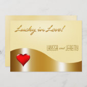 Las Vegas Lucky in Love Weddengoud/zand Kaart (Voorkant / Achterkant)