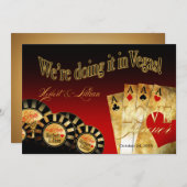 Las Vegas luxe bruiloft | rood zwart goud Kaart (Voorkant / Achterkant)