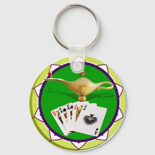 Las Vegas Magic Lamp Poker Chip Sleutelhanger (Voorkant)