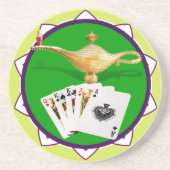 Las Vegas Magic Lamp Poker Chip Zandsteen Onderzetter (Voorkant)