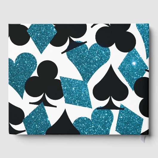 Las Vegas Malibu Blue Glitter Gastenboek (Achterkant)