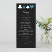 Las Vegas Malibu Blue Glitter Wedding Program Programmakaart (Staand voorkant)