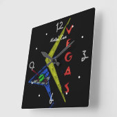 Las Vegas Mancave gepersonaliseerd Neon Bord Vierkante Klok (Hoek)