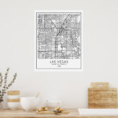 Las Vegas Map - Las Vegas White Map Poster (Keuken)