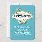 Las Vegas Marquee Bachelorette Party Blauwgroen Kaart (Voorkant)