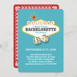 Las Vegas Marquee Bachelorette Party Blauwgroen Kaart
