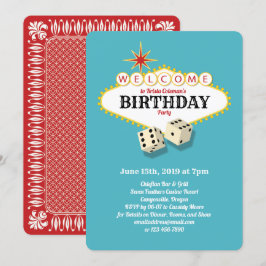 Las Vegas Marquee Birthday Party Aqua Kaart