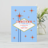 Las Vegas Marquee Birthday Party Invitation Kaart (Staand voorkant)