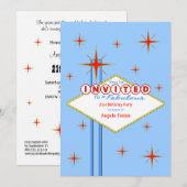 Las Vegas Marquee Birthday Party Invitation Kaart (Voorkant / Achterkant)