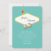 Las Vegas Marquee bruiloft in Aqua 2 Kaart (Voorkant)