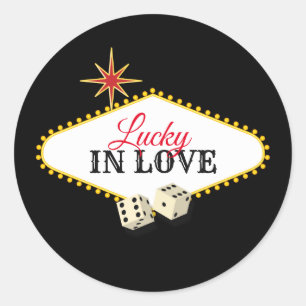 Las Vegas Marquee Bruiloft in zwart Ronde Sticker