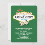 Las Vegas Marquee Casino Night Green Kaart (Voorkant)