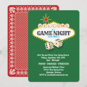 Las Vegas Marquee Game Night Green Kaart (Voorkant / Achterkant)