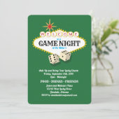 Las Vegas Marquee Game Night Green Kaart (Staand voorkant)