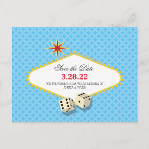 Las Vegas Marquee Save the Date Aqua Briefkaart
