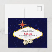 Las Vegas Marquee Save the Date Briefkaart (Voorkant / Achterkant)