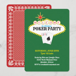Las Vegas Marquee Sign Poker Party Green Kaart