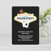 Las Vegas Marquee Sign Poker Party Kaart (Staand voorkant)