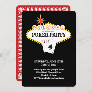Las Vegas Marquee Sign Poker Party Kaart