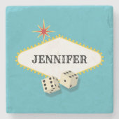 Las Vegas Marquee Sign Stenen Onderzetter (Voorkant)