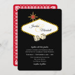 Las Vegas Marquee Wedding in Black 2 Kaart<br><div class="desc">Las Vegas marquee trouwt en doezelt op zwart met kaartontwerp aan de achterzijde.</div>