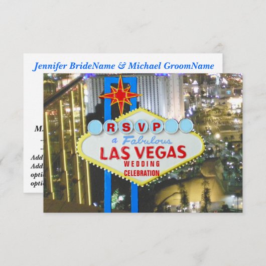 Las Vegas Marriage Announcement and Celebration Kaart (Voorkant / Achterkant)