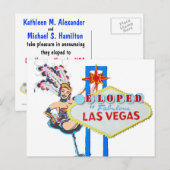 Las Vegas Marriage Elope aangekondigd Aankondigingskaart (Voorkant / Achterkant)