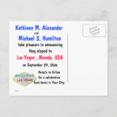 Las Vegas Marriage Elope aangekondigd Aankondigingskaart (Achterkant)