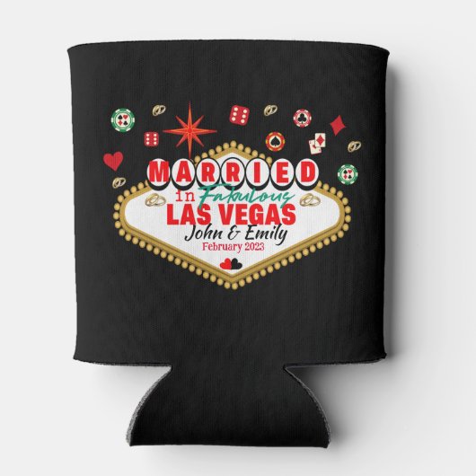 Las Vegas Married Couple Matching Vacada Blikjeskoeler (Achterkant)