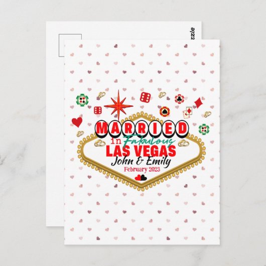 Las Vegas Married Couple Matching Vacada Briefkaart (Voorkant / Achterkant)