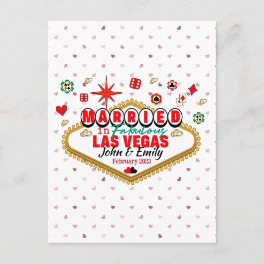 Las Vegas Married Couple Matching Vacada Briefkaart (Voorkant)