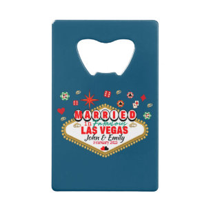 Las Vegas Married Couple Matching Vacada Creditkaart Flessenopener