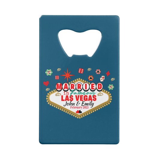 Las Vegas Married Couple Matching Vacada Creditkaart Flessenopener (Achterkant)