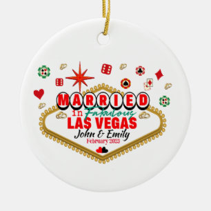Las Vegas Married Couple Matching Vacada Keramisch Ornament