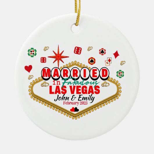 Las Vegas Married Couple Matching Vacada Keramisch Ornament (Voorkant)