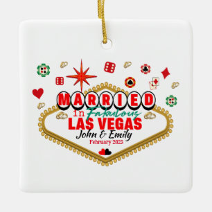 Las Vegas Married Couple Matching Vacada Keramisch Ornament